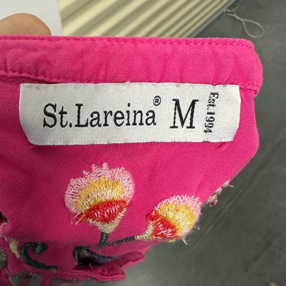 Bright Pink Bohemian Embroidered Tunic Beach Coverup - Picture 4 of 4